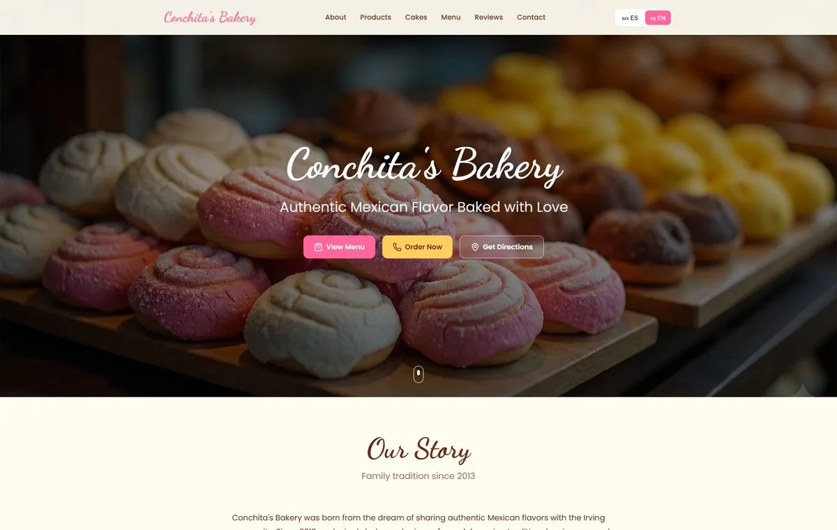 Vista del proyecto Conchita’s Bakery