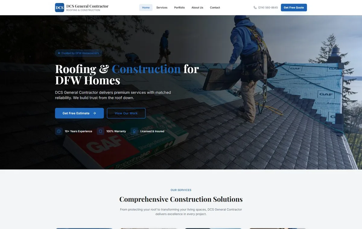Vista del proyecto DCS General Contractor