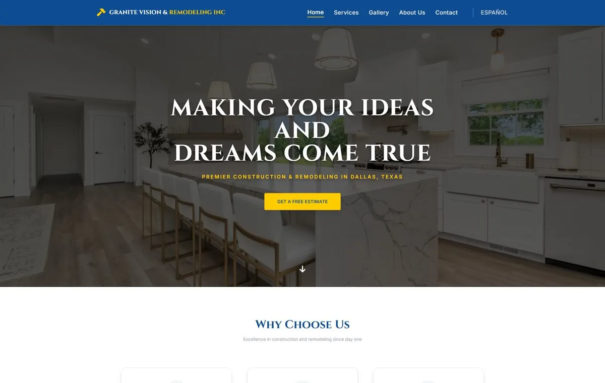 Vista del proyecto Granite Vision & Remodeling