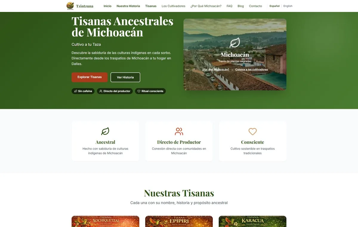 Vista del proyecto Tzintzuna